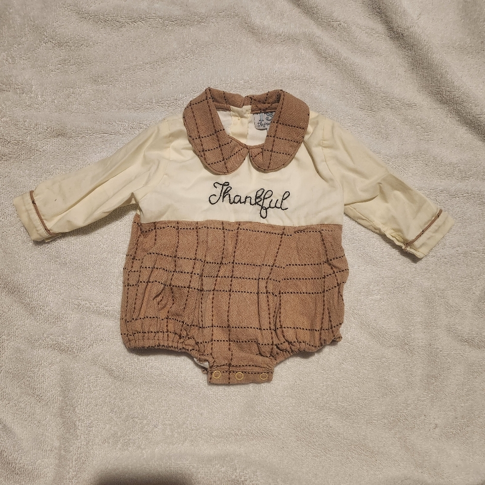 Newborn Thankful bubble by The Smocked Bear boutique NWOT